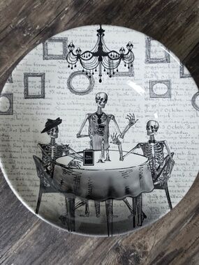 4 Royal Stafford English Skeleton 8" Halloween Bowls